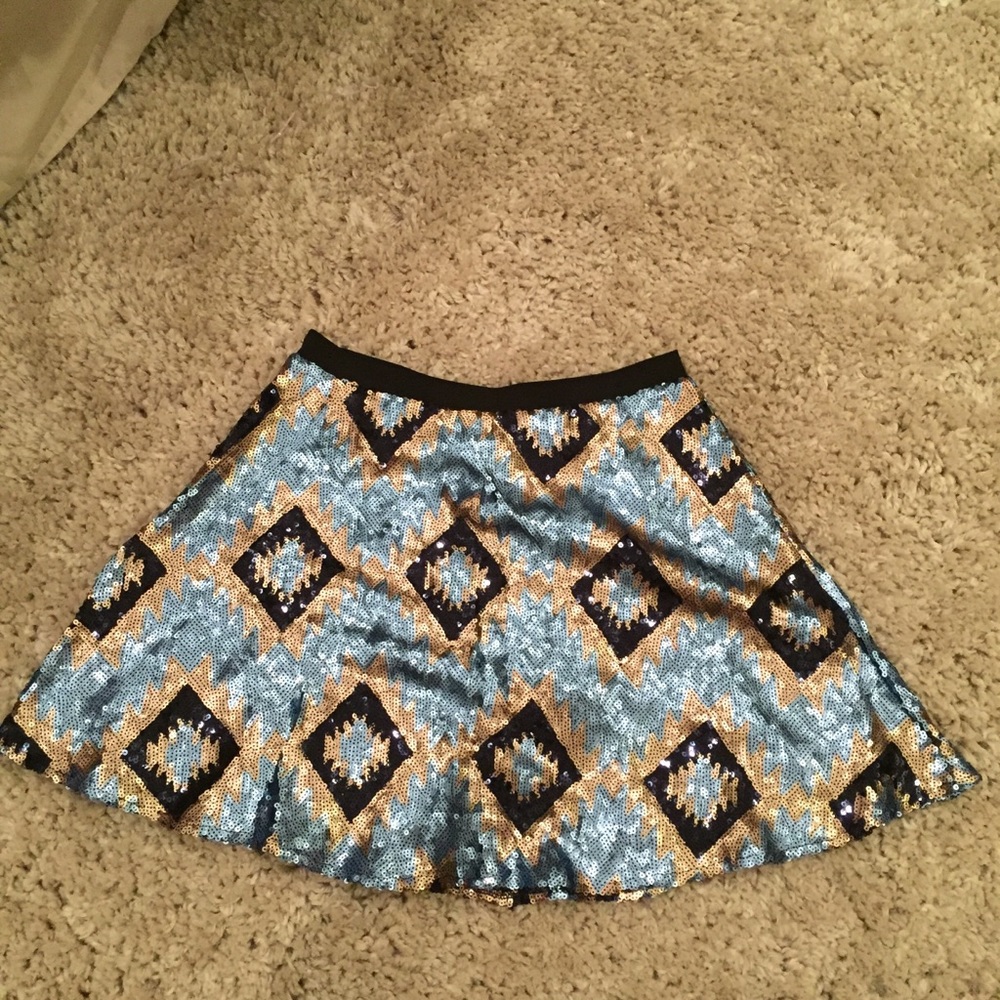 Patterned Sequin Circle Skirt - image 2